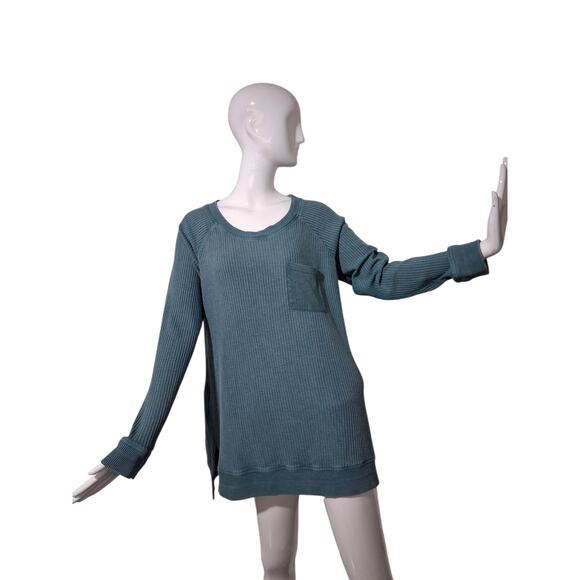 Soft Surroundings Womens size XL Waffle Knit Pocket Crewneck Casual Alternative - Picture 4 of 13